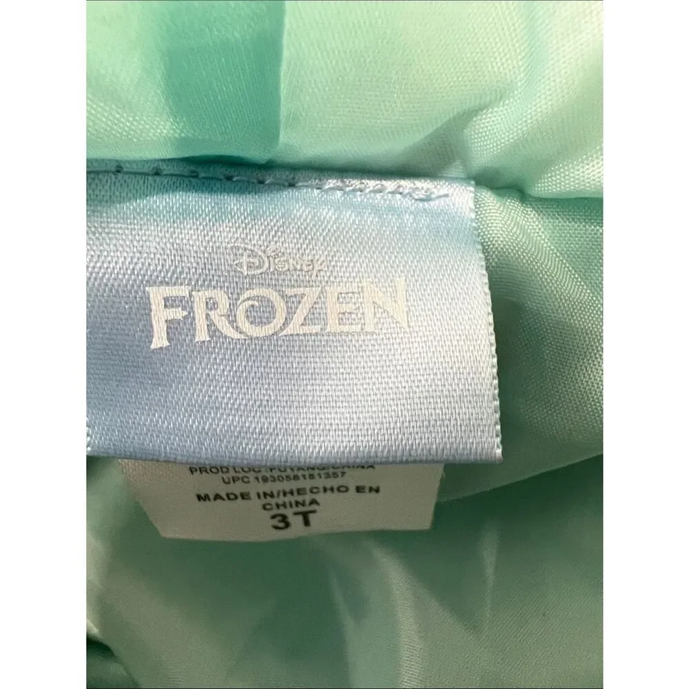 Disney Frozen iridescent silver and mint green Elsa puffer vest 3T